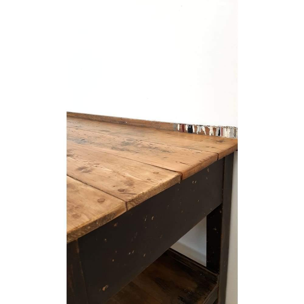 Antique pine dairy table - black original paint-Antique Tables-KONTRAST