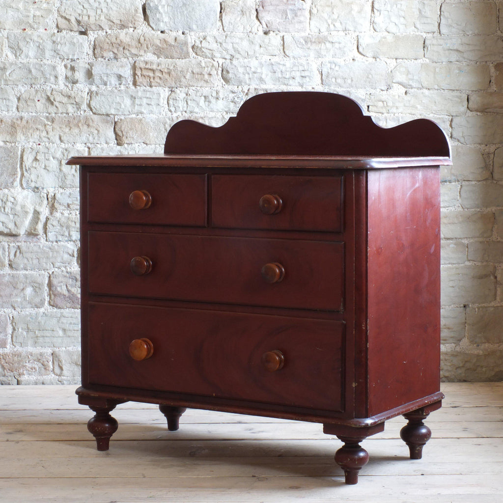 Antique pine drawers in original faux mahogany paint-Antique Storage-KONTRAST
