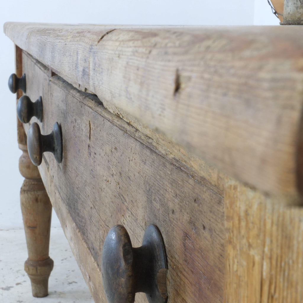 Antique pine farmhouse kitchen prep table-Antique Tables-KONTRAST