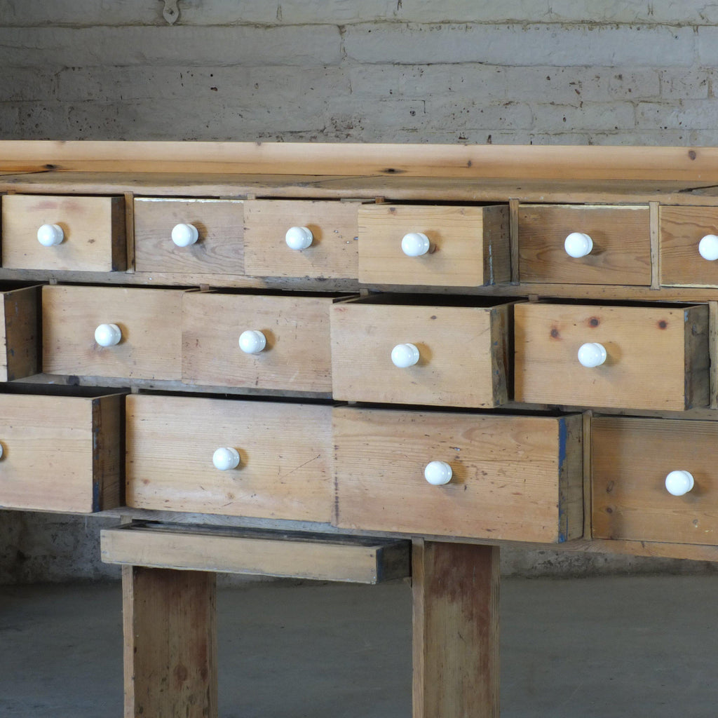 Antique pine haberdashery bank of drawers-Antique Storage-KONTRAST