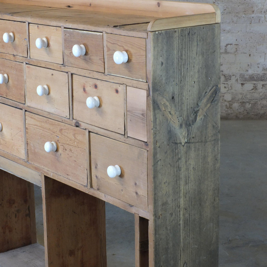 Antique pine haberdashery bank of drawers-Antique Storage-KONTRAST