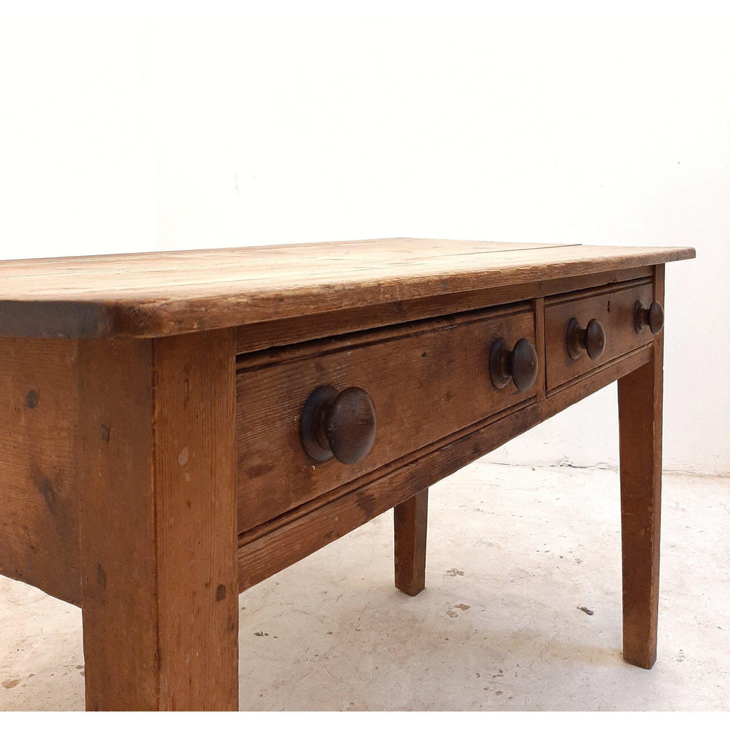 Antique pine kitchen prep table kitchen island-Antique Tables-KONTRAST