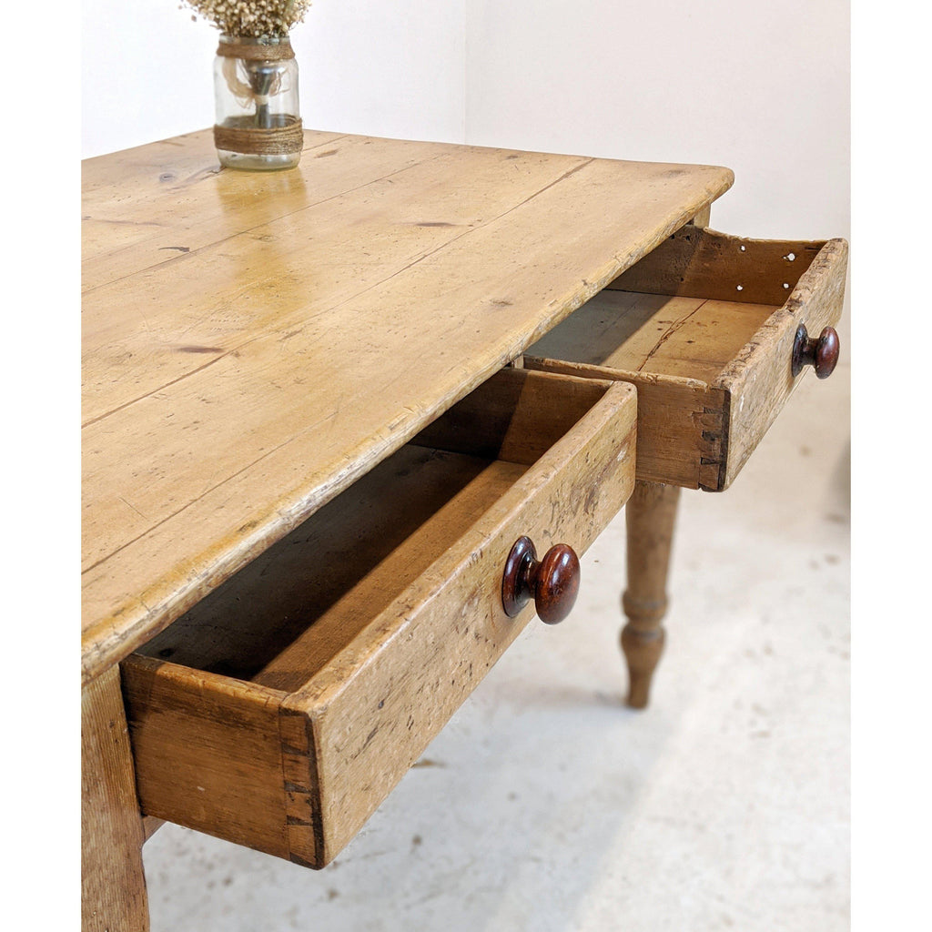 Antique pine table desk-Antique Tables-KONTRAST