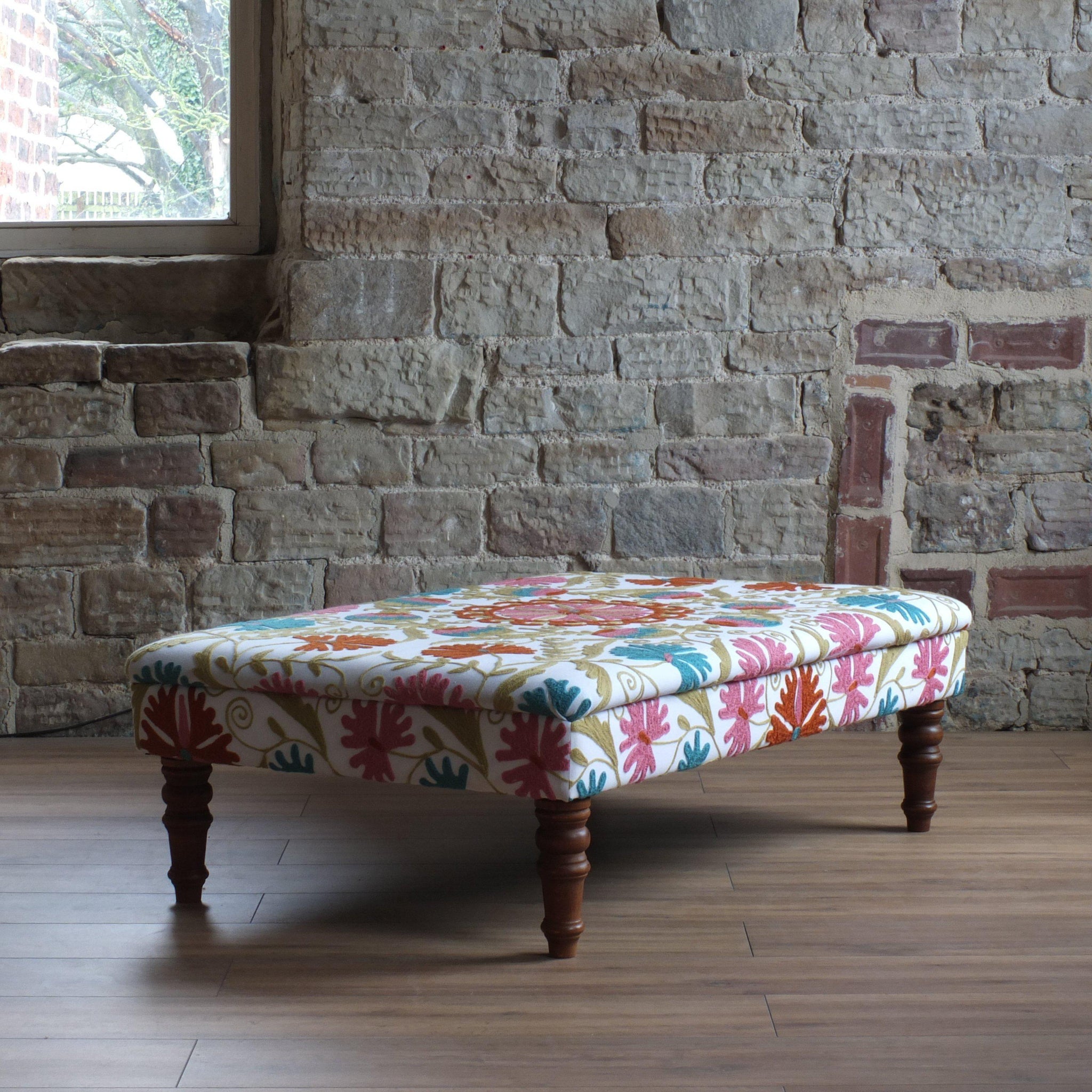 Antique 'style' suzani covered footstool – KONTRAST