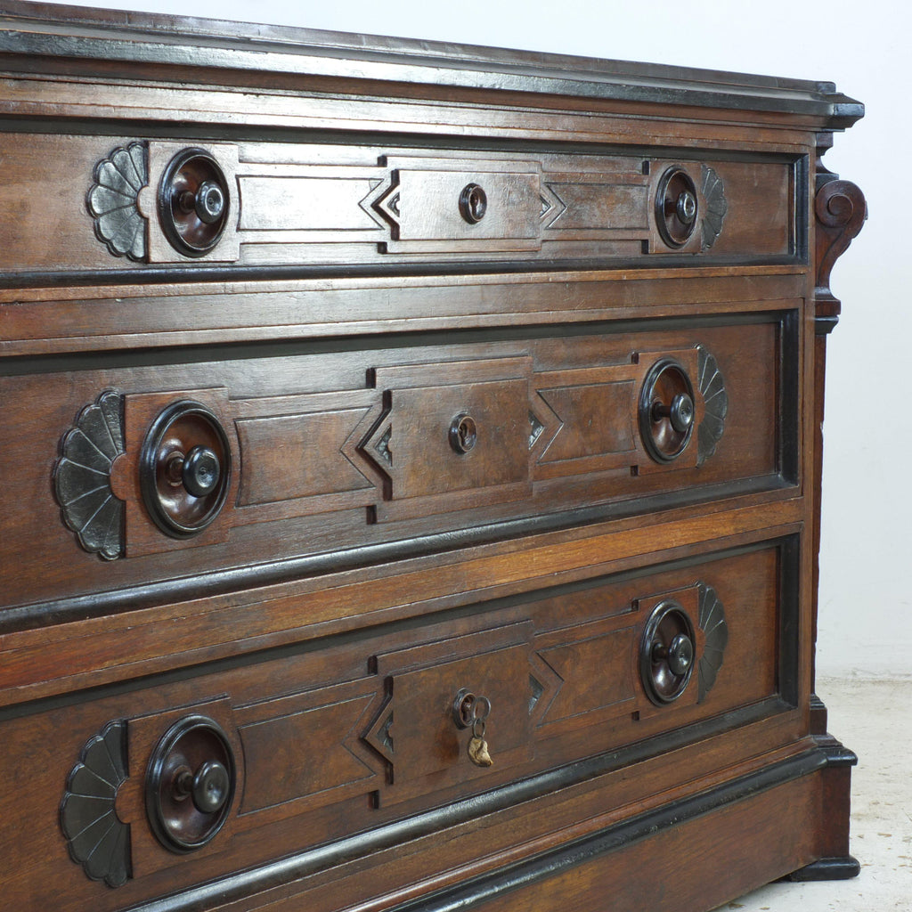 Antique walnut Italian commode chest of drawers-Antique Storage-KONTRAST