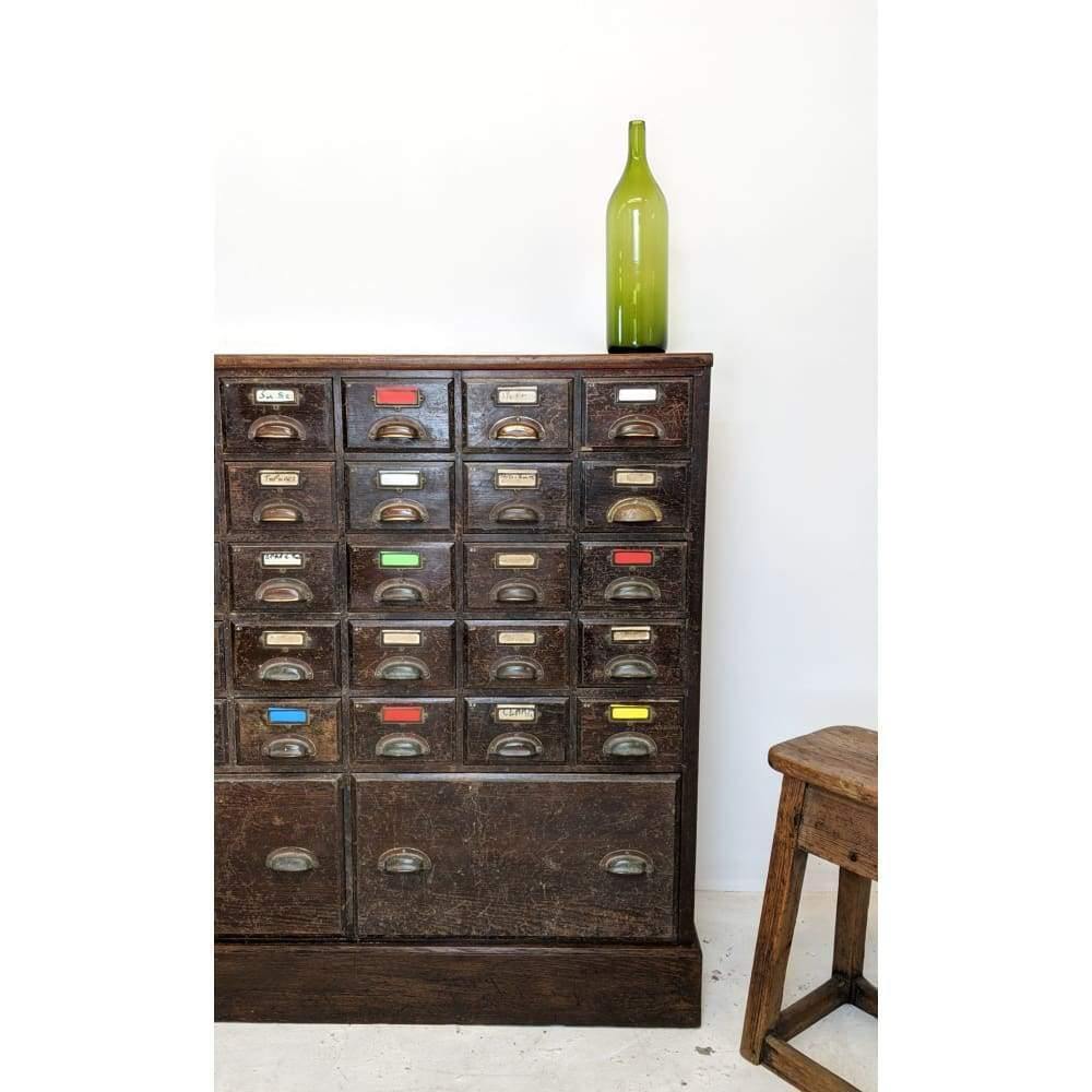 Apothecary Cabinet, haberdashery drawers bank of drawers cabinet-Antique Storage-KONTRAST