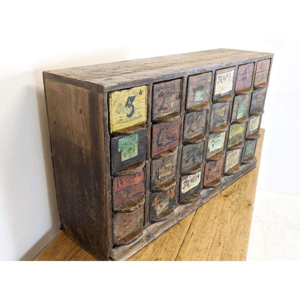 Apothecary Cabinet, Antique Haberdashery drawers, bank of drawers ...
