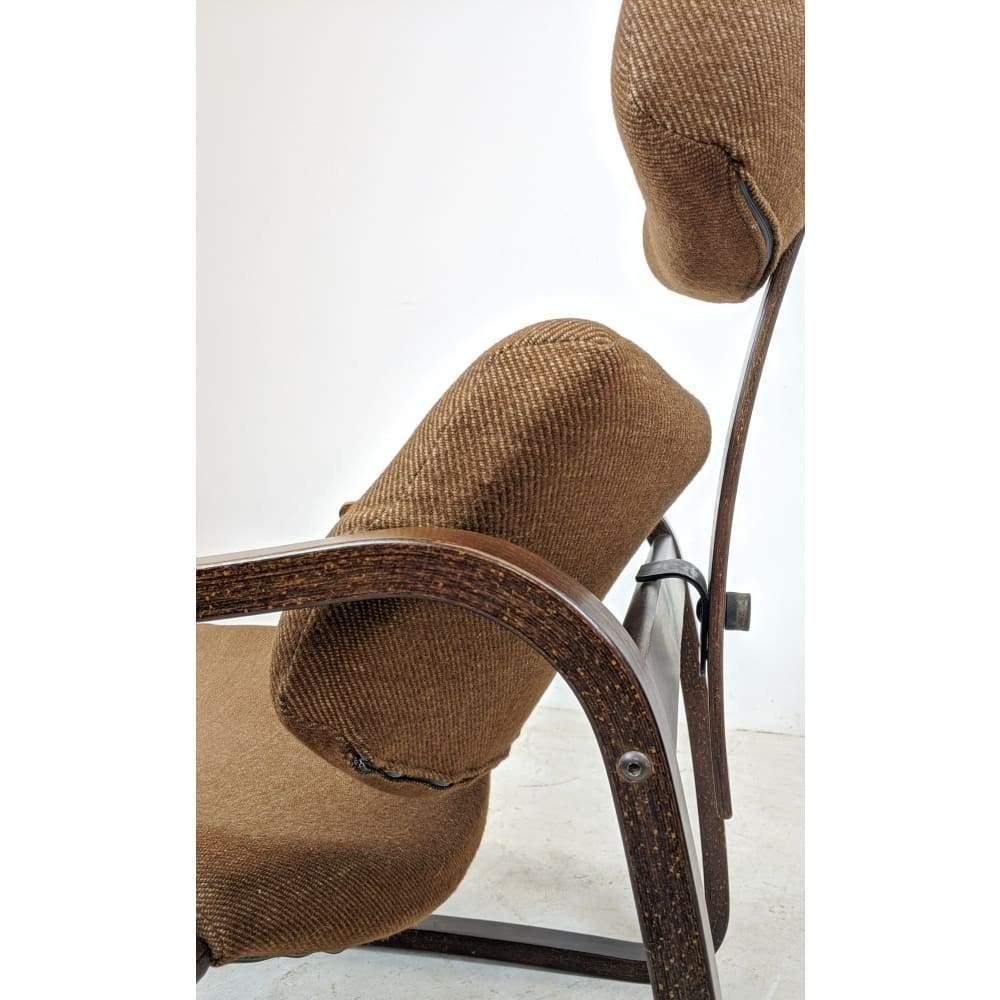 Balance Chair by Oddvin Rykken c.1970 Danish bent wood lounge chair with headrest-Mid Century Seating-KONTRAST