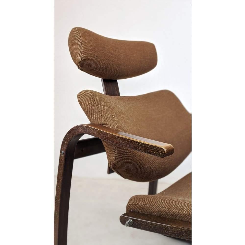 Balance Chair by Oddvin Rykken c.1970 Danish bent wood lounge chair with headrest-Mid Century Seating-KONTRAST