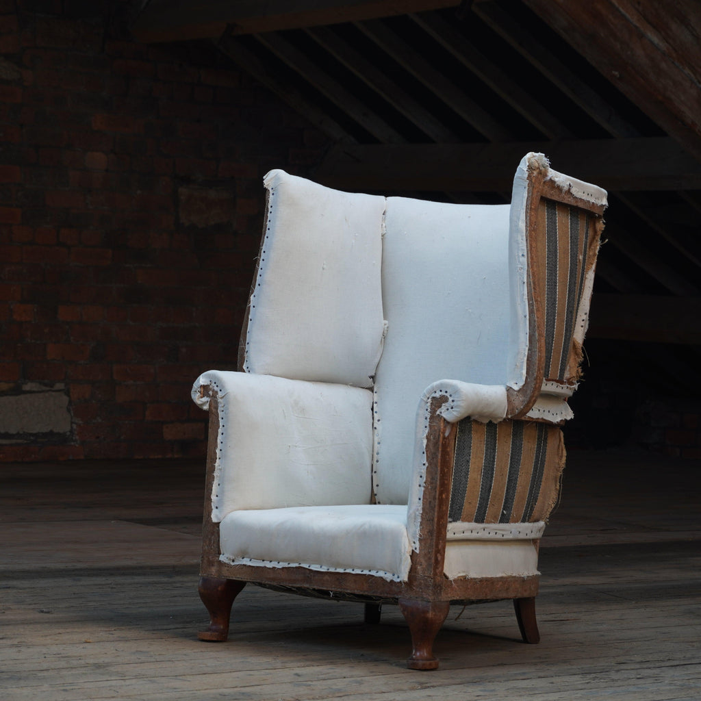 Barrel Back Wing Armchair-Antique Seating-KONTRAST