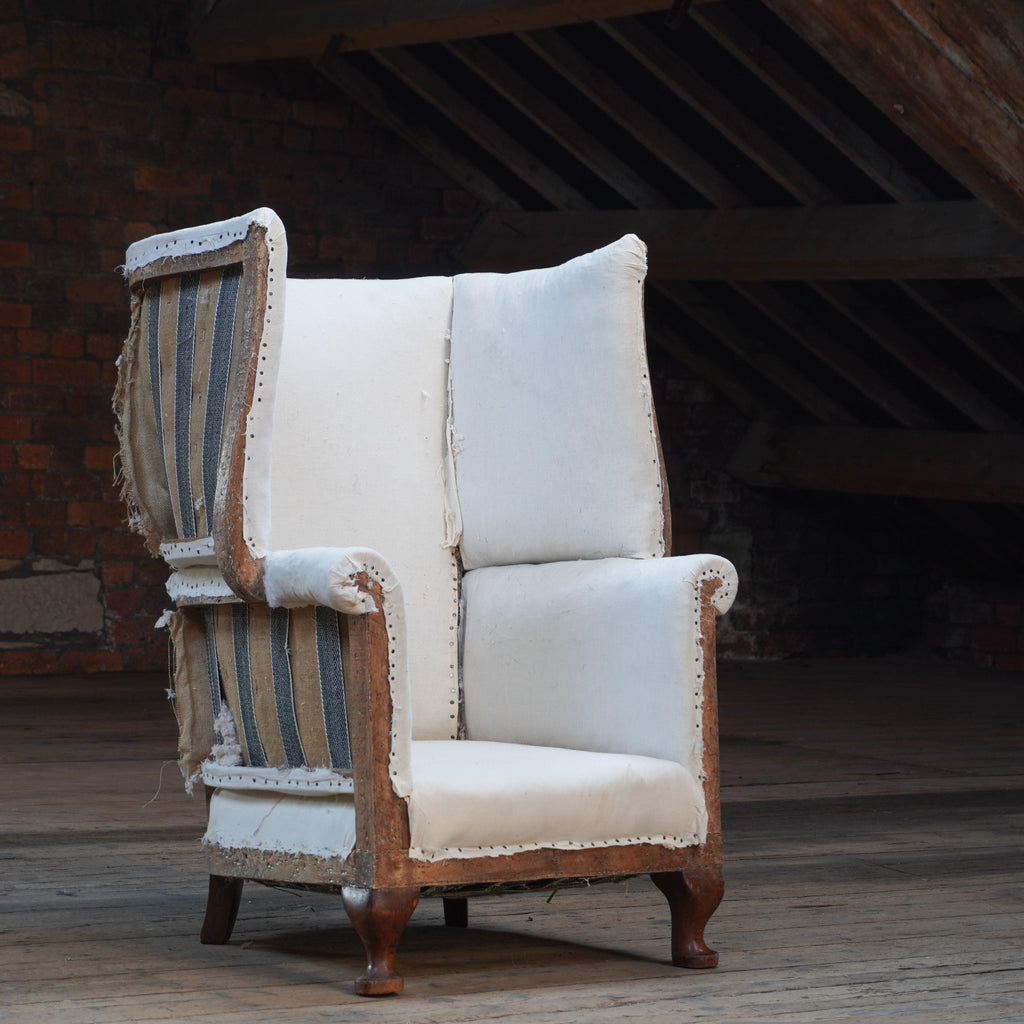 Barrel Back Wing Armchair-Antique Seating-KONTRAST