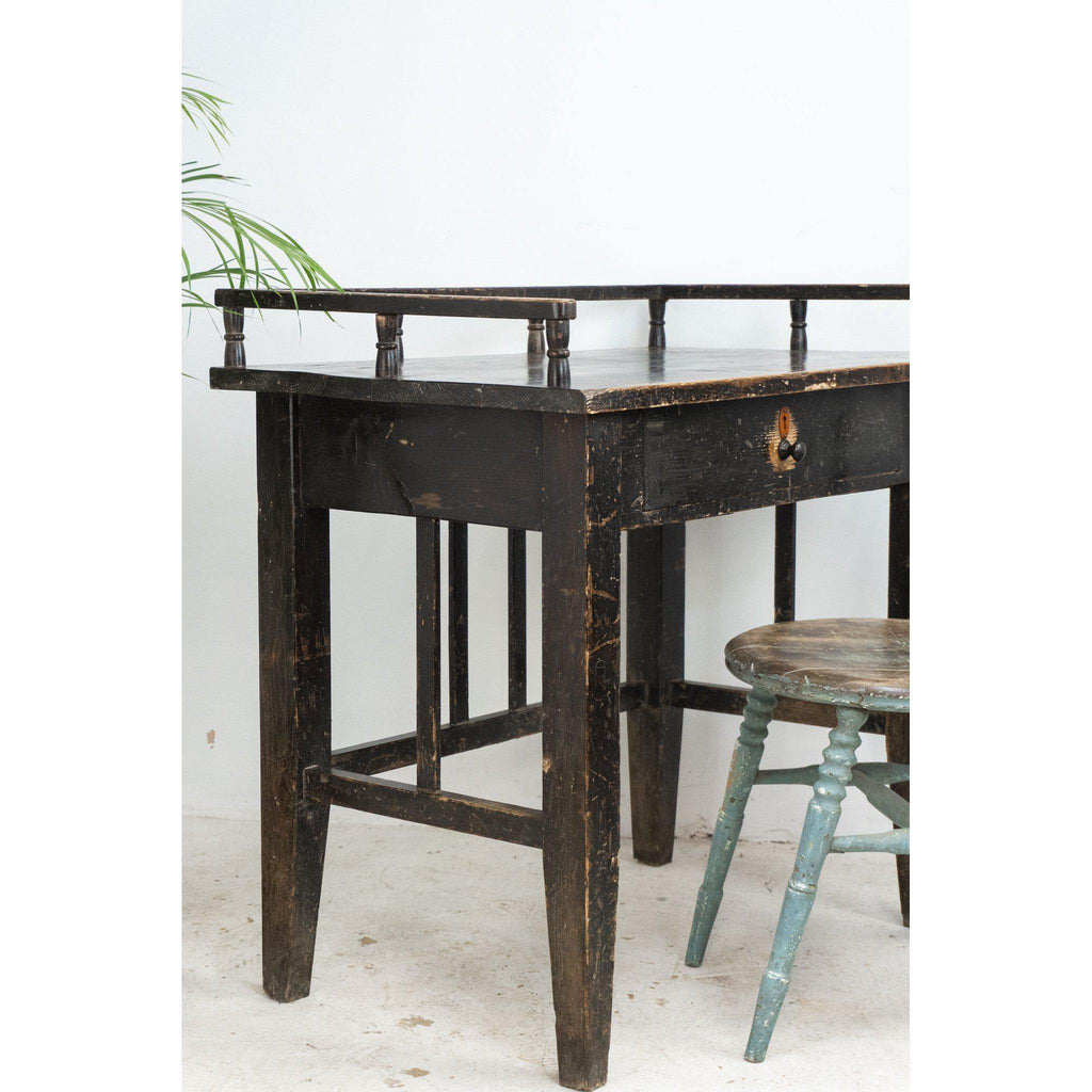 Black Painted Antique Desk-Antique Tables-KONTRAST