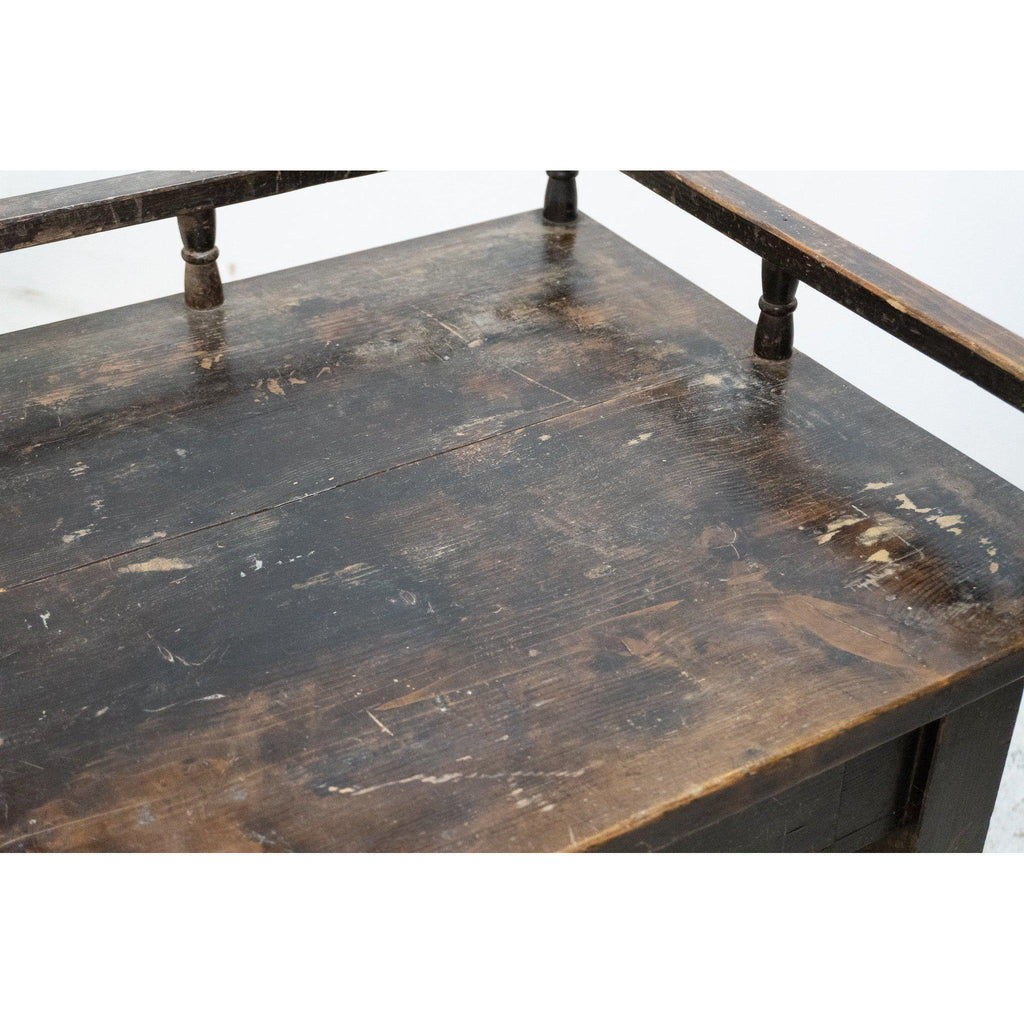 Black Painted Antique Desk-Antique Tables-KONTRAST