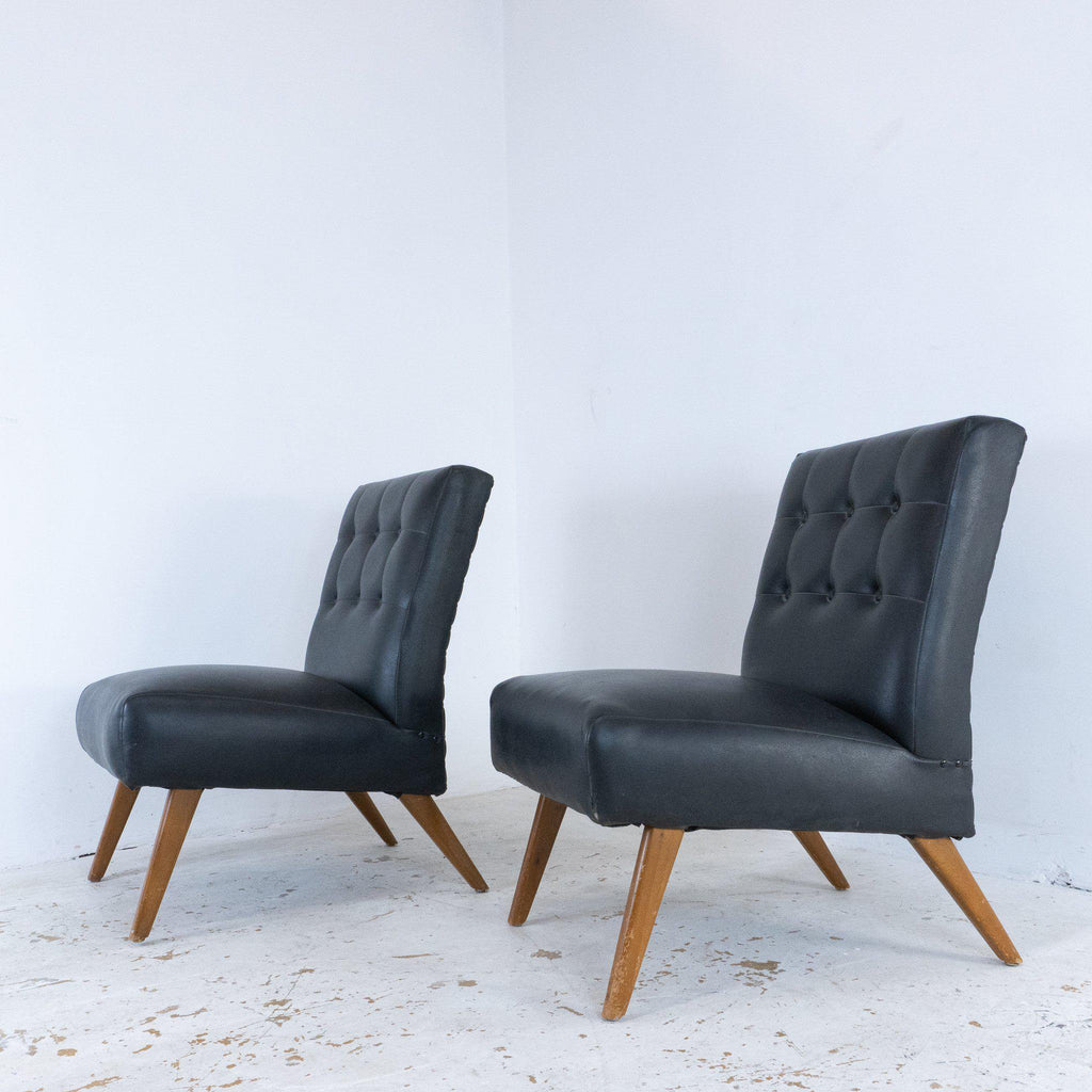 Danish Black Lounge Chairs-Mid Century Seating-KONTRAST