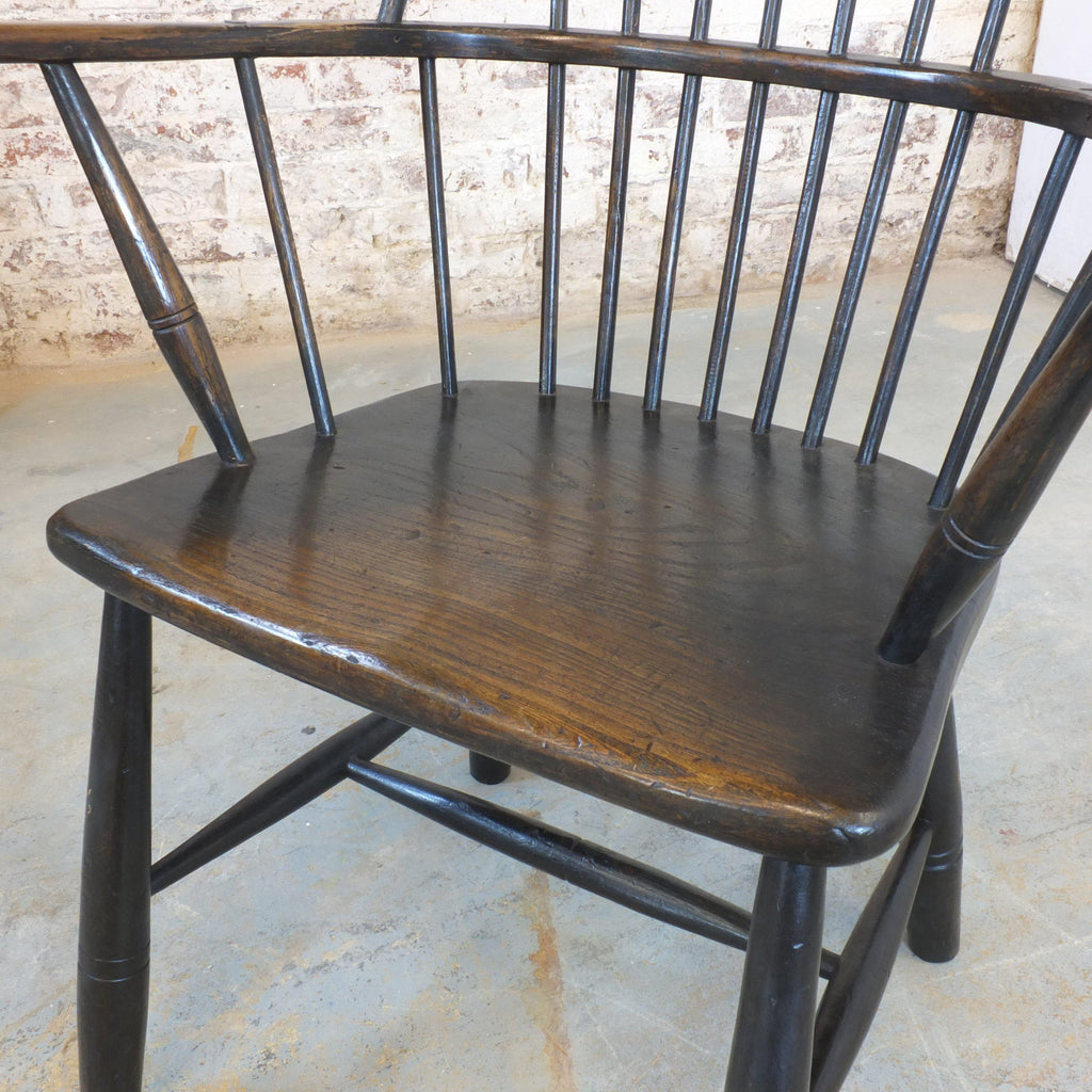 Early 19th century primitive west country hoop back Windsor chair-Antique Seating-KONTRAST