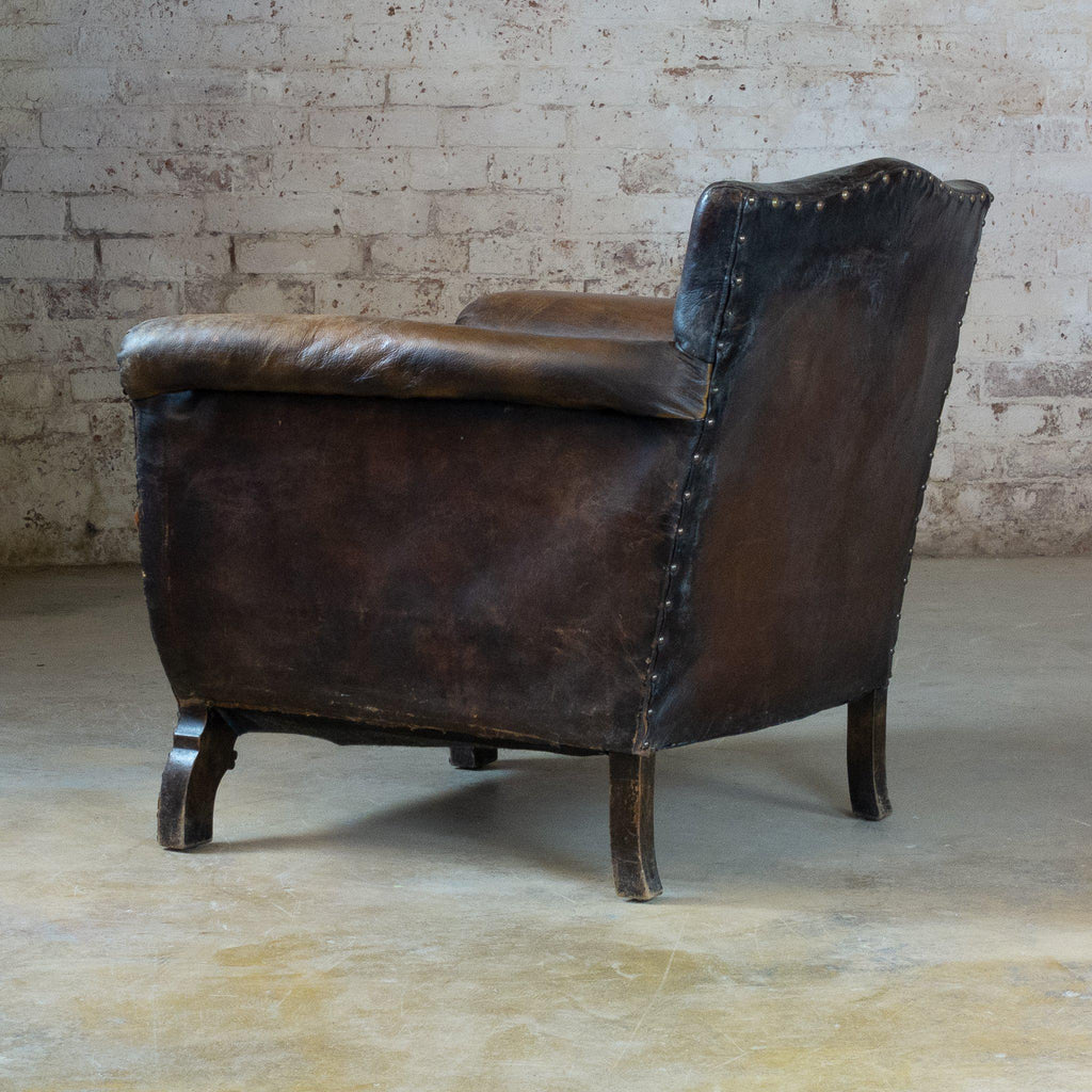 Edwardian Leather Club Chair-Antique Seating-KONTRAST