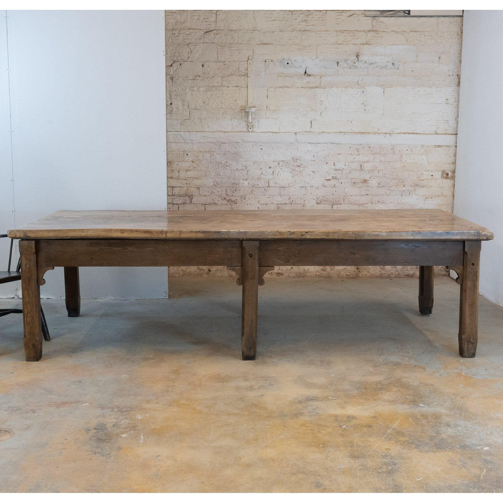 Elm Top Refectory Dining Table-Antique Tables-KONTRAST