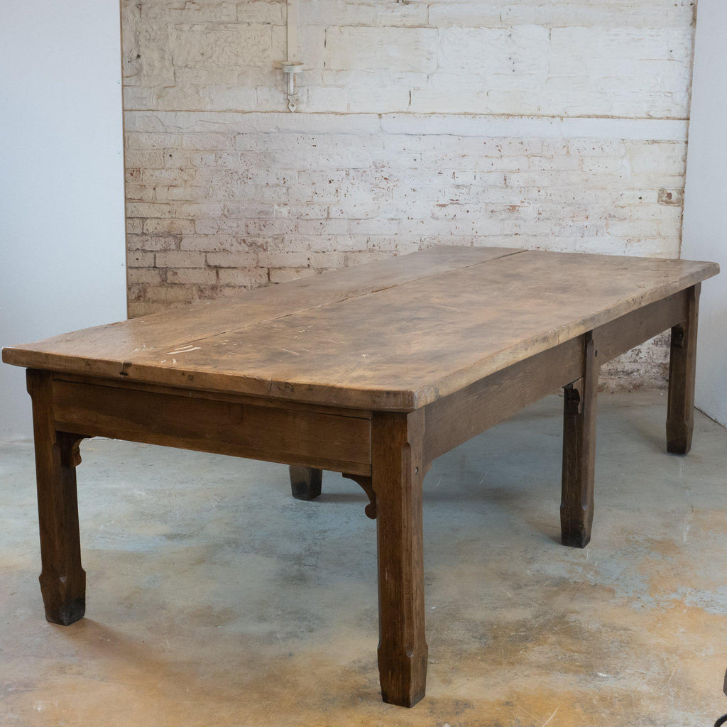 Elm Top Refectory Dining Table-Antique Tables-KONTRAST