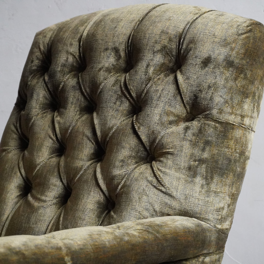 George Smith Open Armchair in Green Velvet-Vintage Seating-KONTRAST
