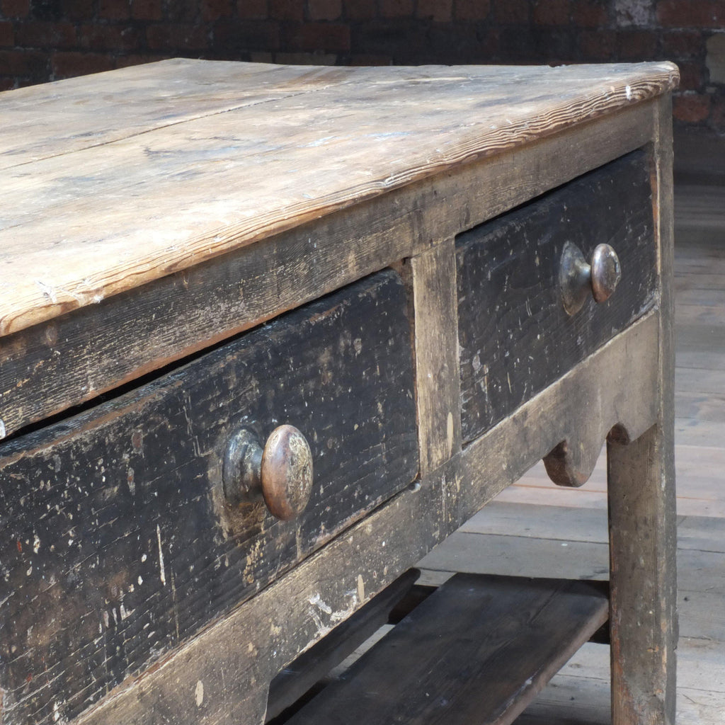 Georgian pine dresser base prep table-Antique Tables-KONTRAST
