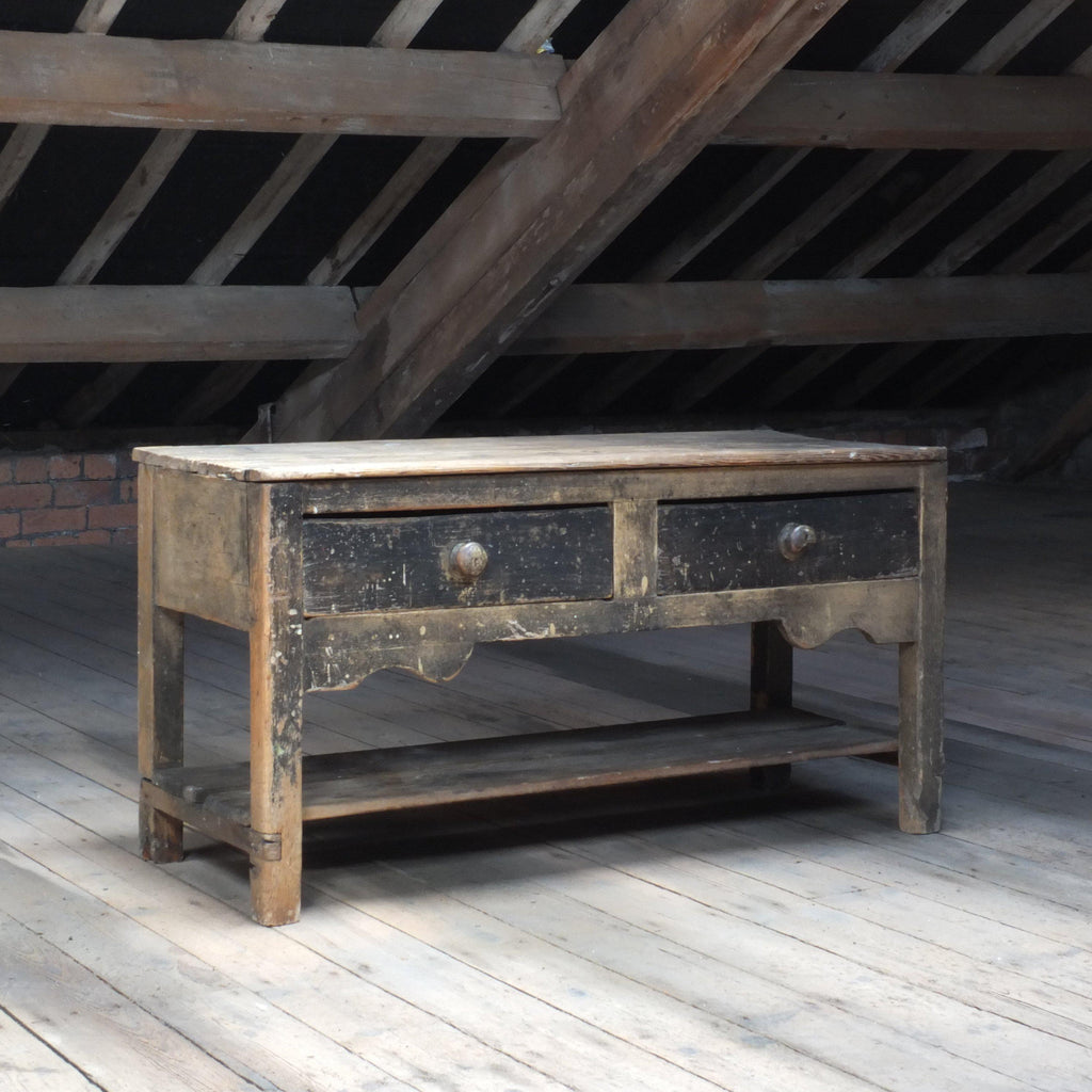 Georgian pine dresser base prep table-Antique Tables-KONTRAST