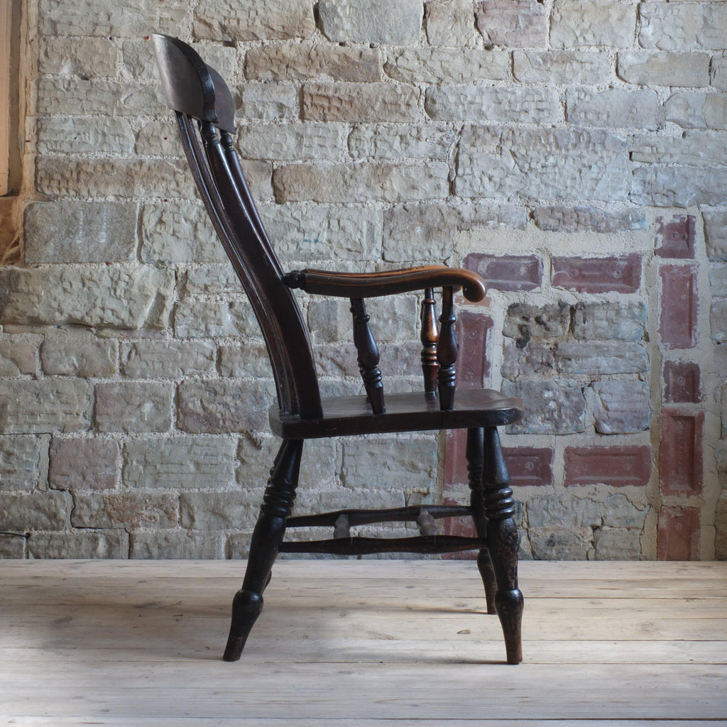Grandfather Chair - ebonised-Antique Seating-KONTRAST