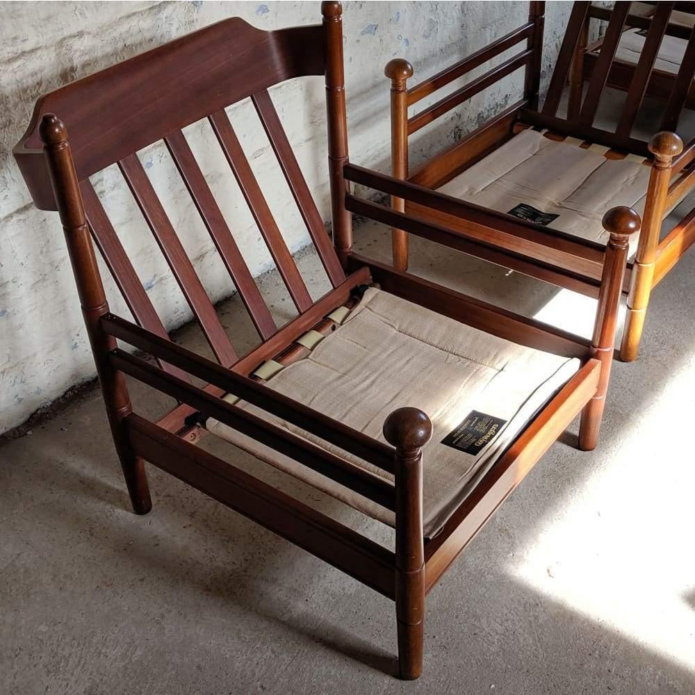 Guy rogers chairs x 2 mcm mid century teak arm chair-Mid Century Seating-KONTRAST