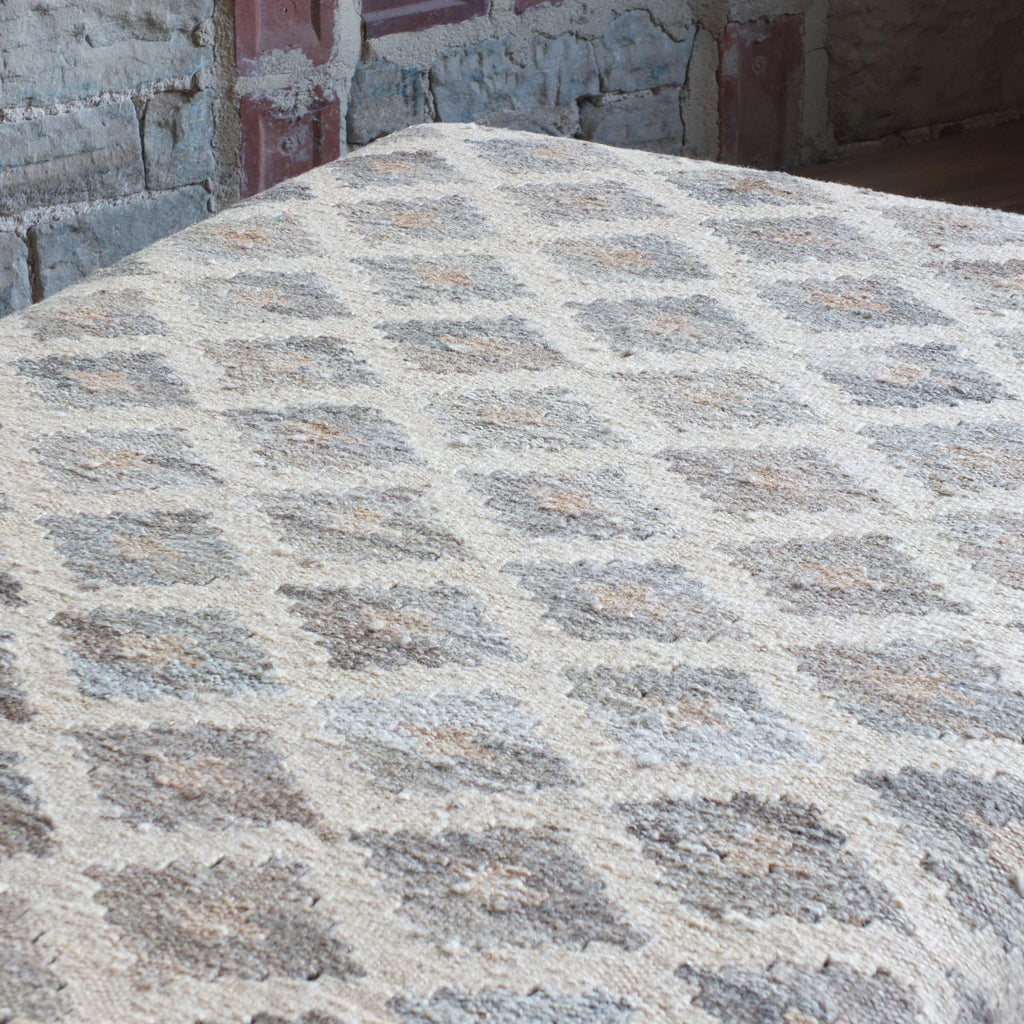 Handmade Afghan kilim rug footstool #28-Handmade Ethnic Footstools-KONTRAST