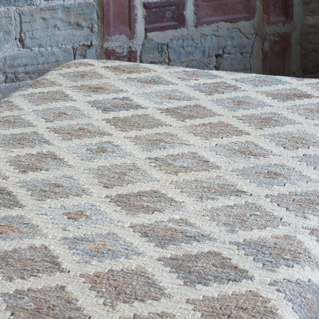 Handmade Afghan kilim rug footstool #29-Handmade Ethnic Footstools-KONTRAST