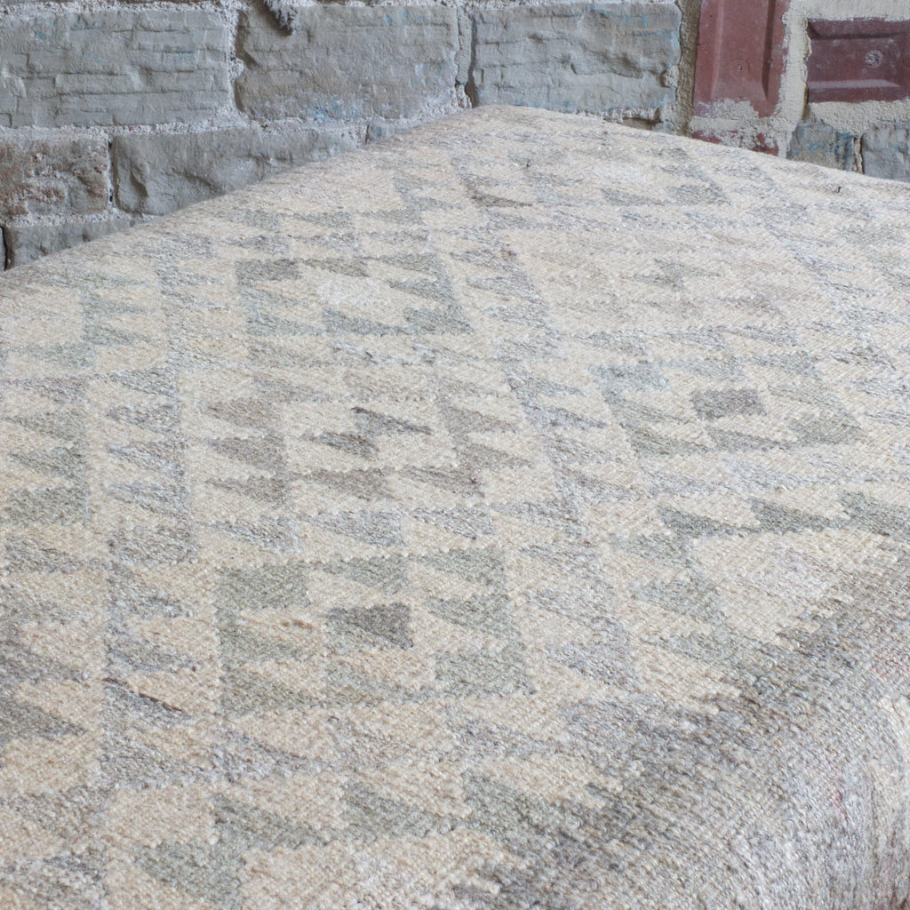Handmade Afghan kilim rug footstool #41-Handmade Ethnic Footstools-KONTRAST