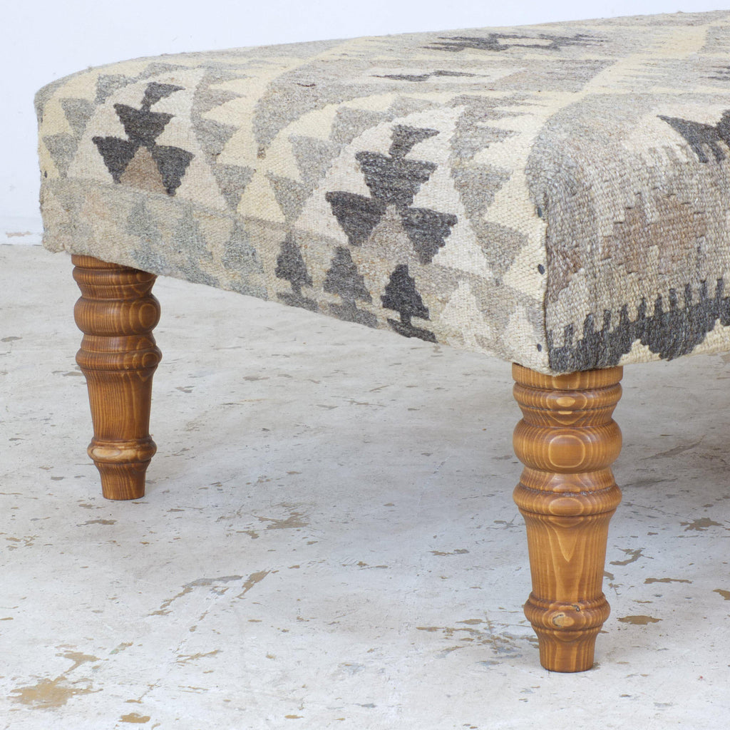 Handmade ottoman khudrang natural wool colours #7-Handmade Ethnic Footstools-KONTRAST