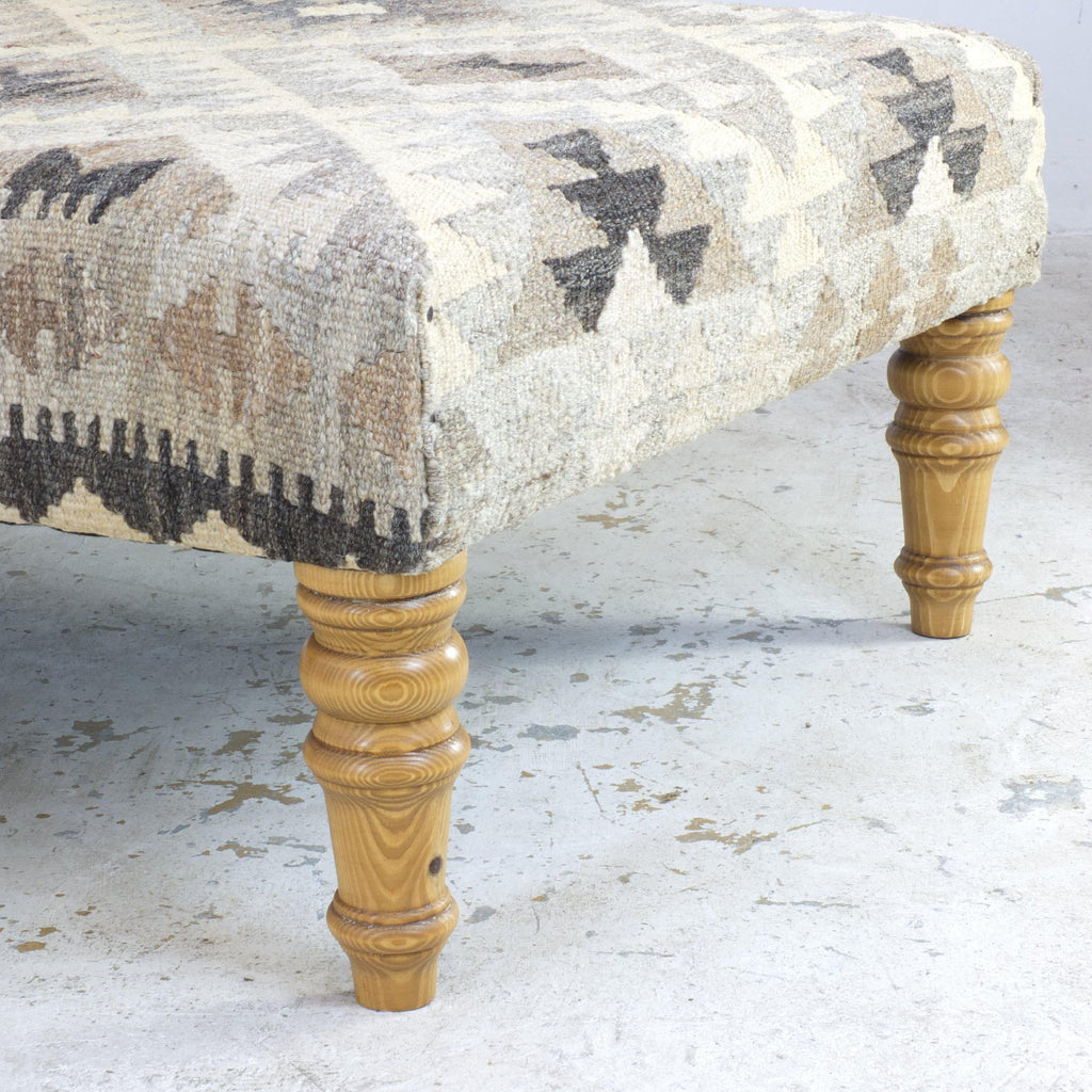Handmade ottoman khudrang natural wool colours #7-Handmade Ethnic Footstools-KONTRAST