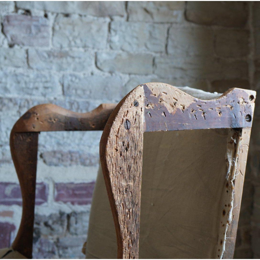 Irish lion paw feet wingback armchair-Antique Seating-KONTRAST