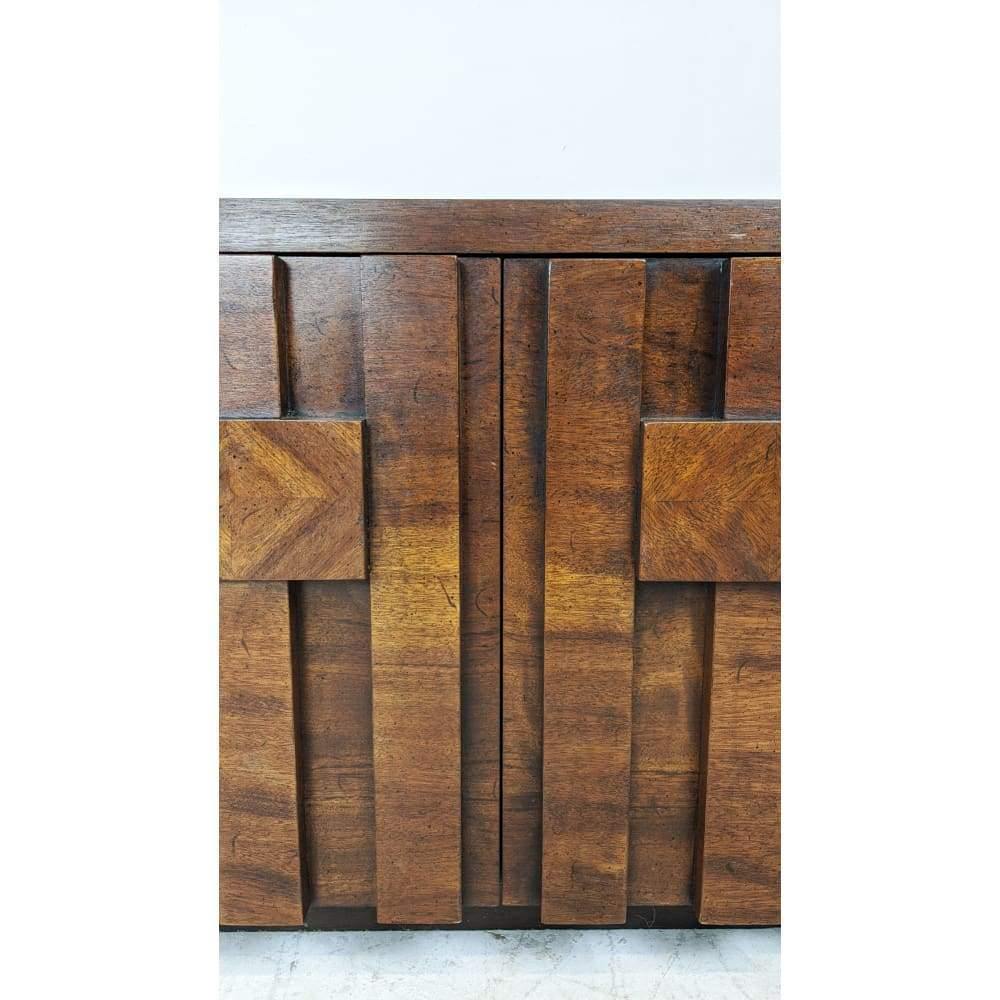 Lane Brutalist Cabinet - side table - american mid century cupboard, night stand #2-Mid Century Storage-KONTRAST