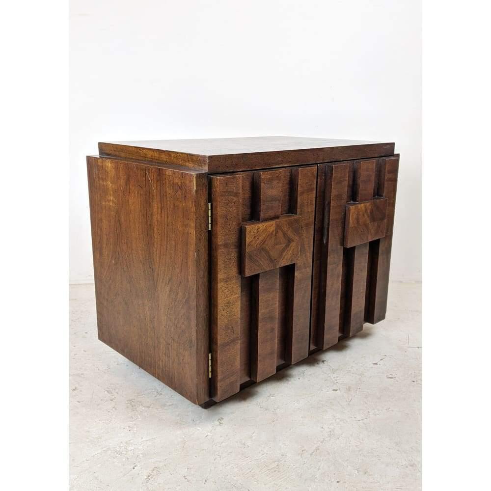 Lane Brutalist Cabinet - side table - mid century night stand #1-Mid Century Storage-KONTRAST