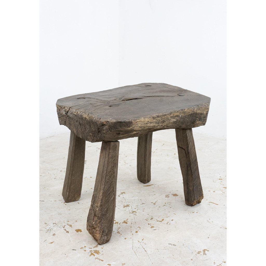 Large Oak Slab Milking Stool-Antique Seating-KONTRAST