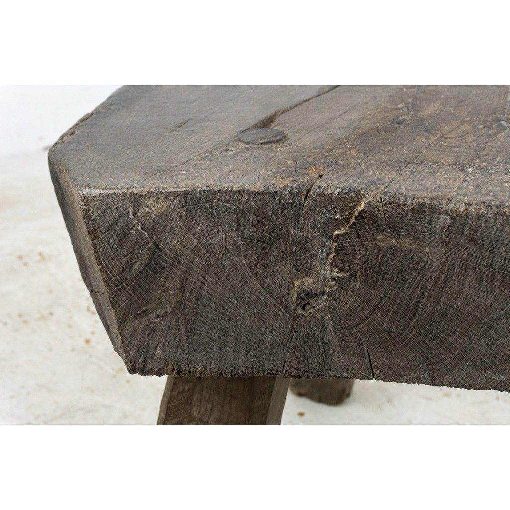 Large Oak Slab Milking Stool-Antique Seating-KONTRAST