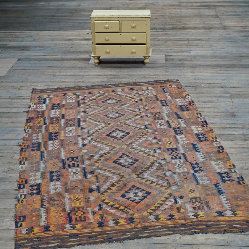 Large Vintage Afghanistan kilim rug KONTRAST