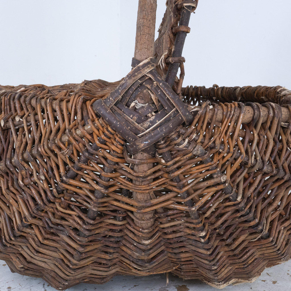 Large Wicker Basket-Vintage Storage-KONTRAST