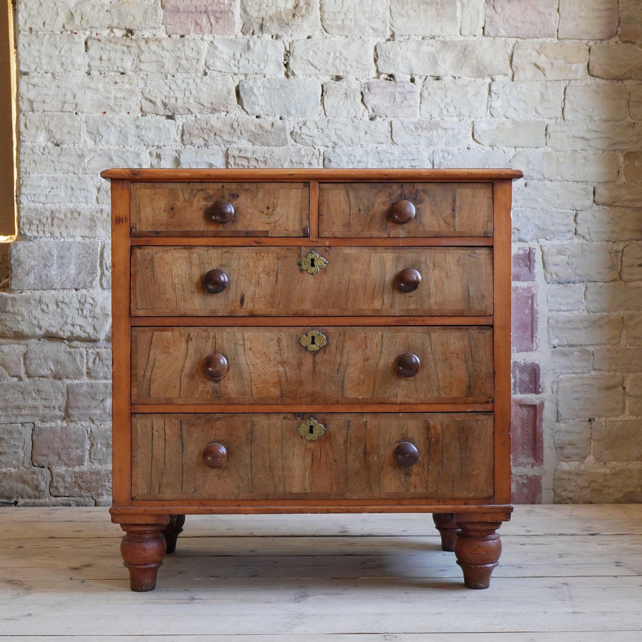 Late Georgian Chest of Drawers - Pine & Walnut – KONTRAST