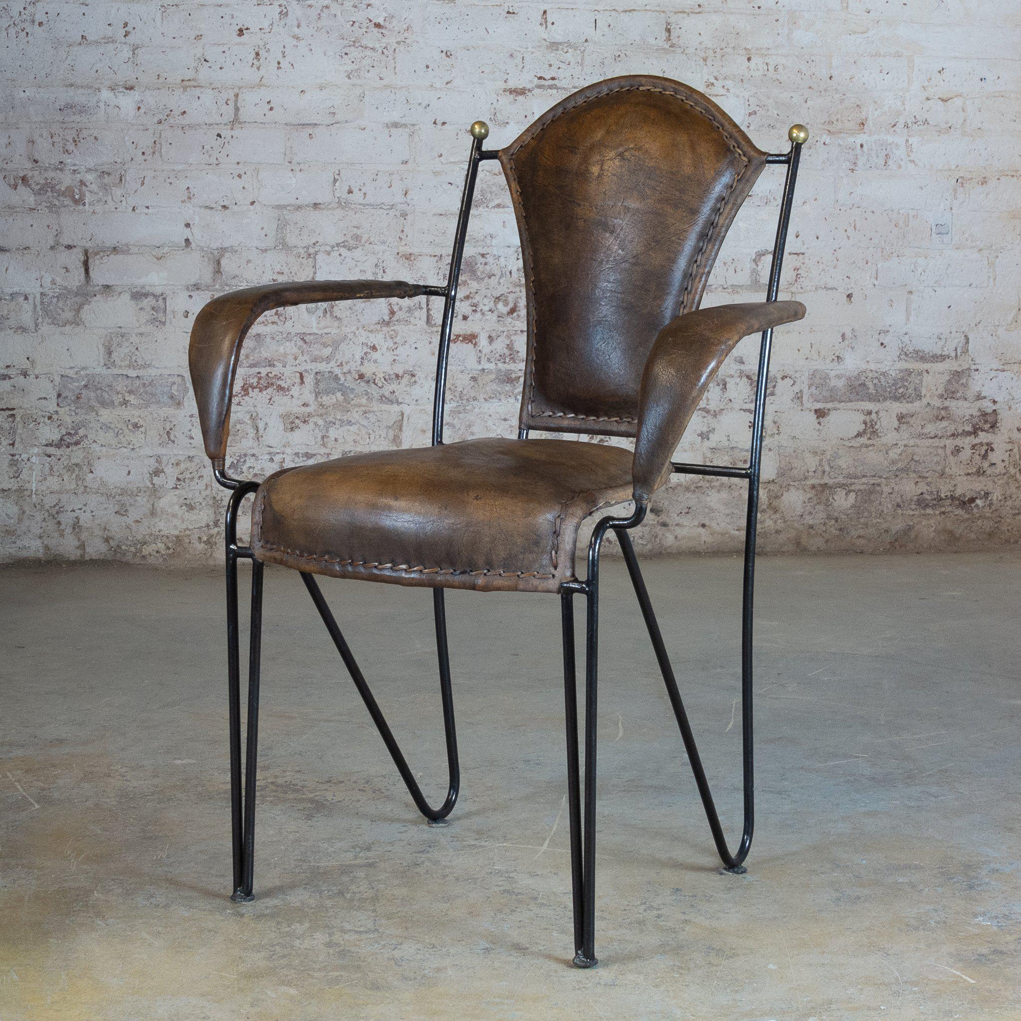 Vintage metal shop shell back chairs