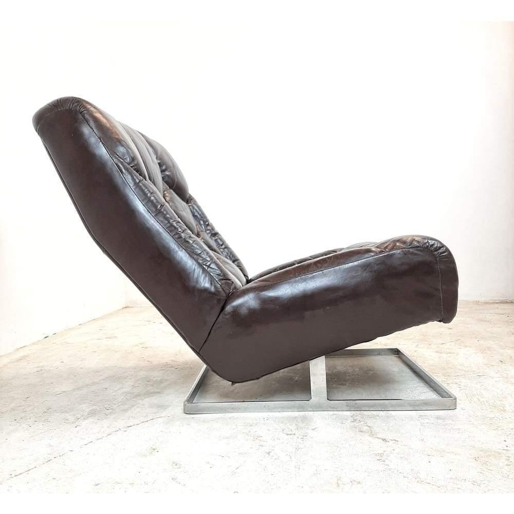 Mid Century 1970'sTetrad Nucleus Mark1 Scalloped Leather Lounge Chairs-Mid Century Seating-KONTRAST
