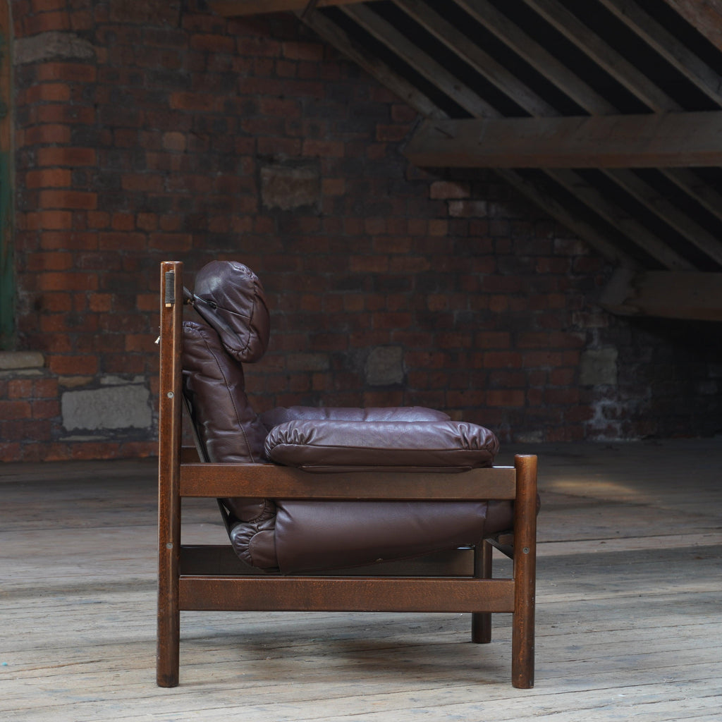 Mid Century Safari Armchair - buffalo leather-mid century chair-KONTRAST