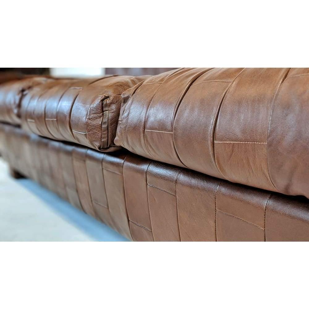 Mid Century Sofa - scandinavian patchwork leather 3 seater couch-Mid Century Seating-KONTRAST