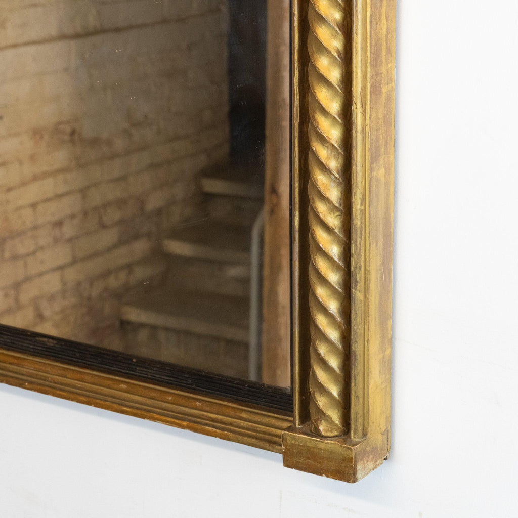 Neoclassical Style Gold Over Mantle Mirror-Antique Decor / Accessories-KONTRAST