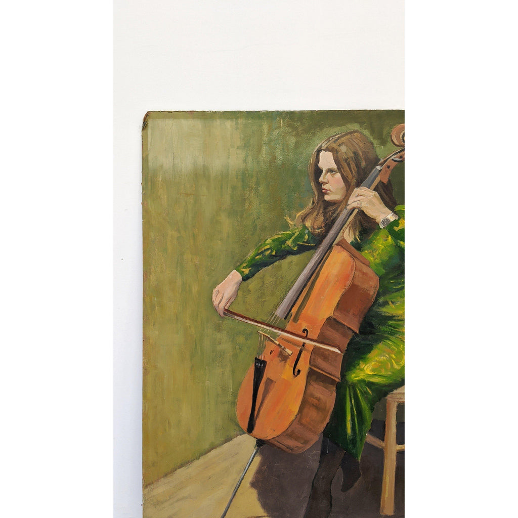 Oil Painting, woman playing cello-Vintage Decor / Accessories-KONTRAST