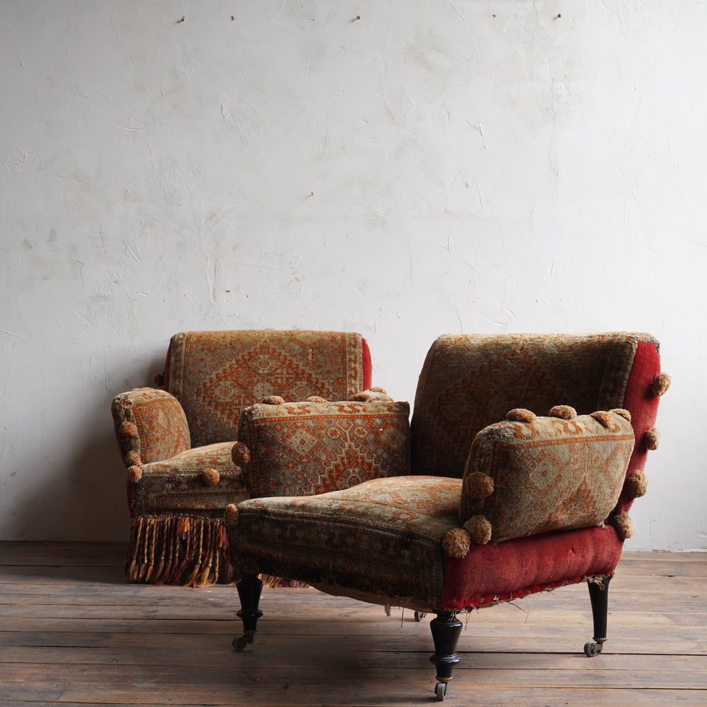 Pair of Antique Carpet Chairs-KONTRAST