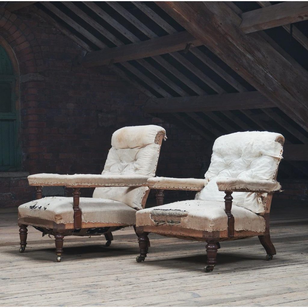 Pair of Open Arm Chairs by Gillows of Lancaster-Arm Chairs, Recliners & Sleeper Chairs-KONTRAST