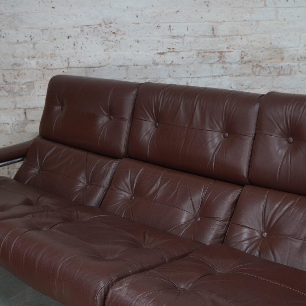 Pieff Alpha Sofa - 3 seater leather sofa - mid century-Mid Century Seating-KONTRAST