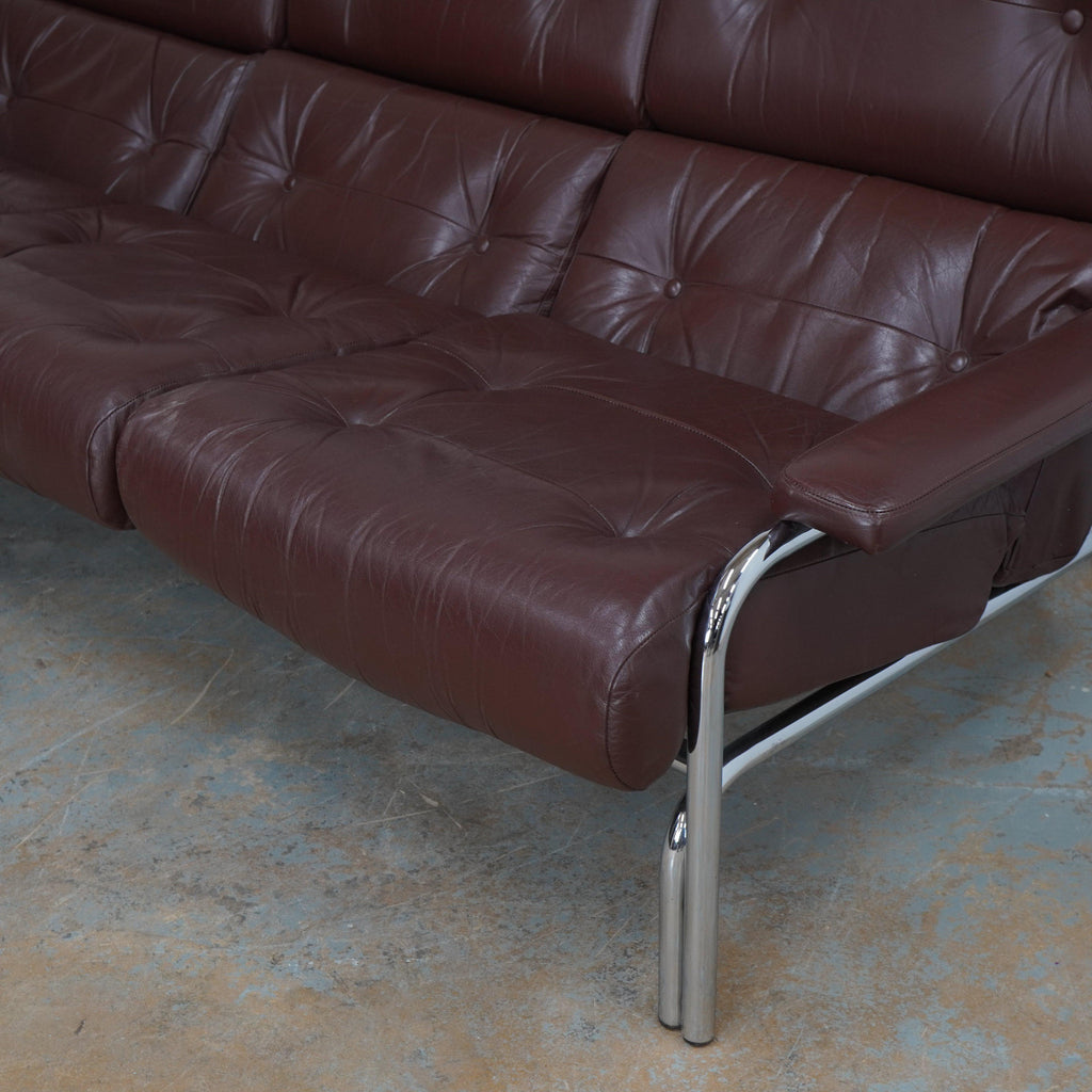 Pieff Alpha Sofa - 3 seater leather sofa - mid century-Mid Century Seating-KONTRAST